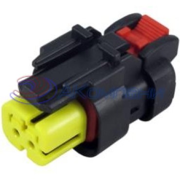 776427-3, Корпус разъема, AMPSEAL, Штекер, 2 контакта PLUG ASSY 14-18 AWG желтый