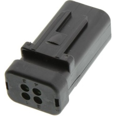 776488-4, Корпус разъема 5.3mm, AMPSEAL 16, Гнездо, 4 контакта CAP ASSY 14-20 AWG черный