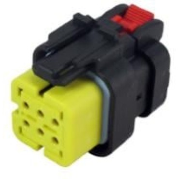 776531-3, Корпус разъема 5.3mm, AMPSEAL 16, Гнездо, 6 контактов PLUG ASSY 18-20 AWG желтый