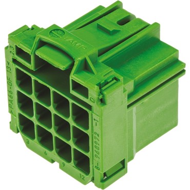 8-968972-1 Корпус автомобильного разъема AMP MCP 2.8 2.LOCKING, вилка 12 контактов зеленый