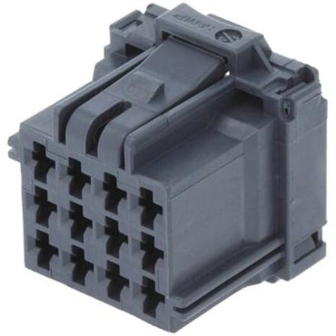 8-968972-2 Корпус автомобильного разъема AMP MCP 2.8 2.LOCKING, вилка 12 контактов серый