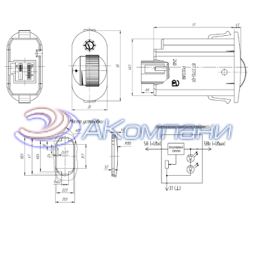 Кнопка переключателя освещения приборов Шевроле Нива 24V 87.3710-01