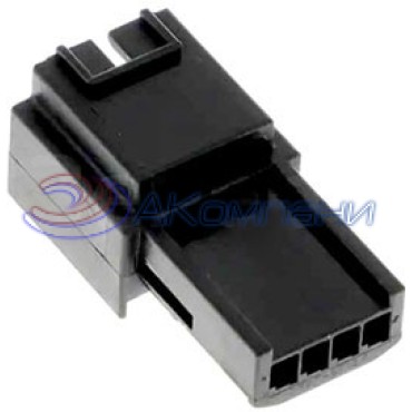 936121-1, Корпус разъема, 4 позиции, шаг 2,54мм, черный, Wire-to-Wire, MQS TAB