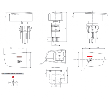 Кнопка выключателя автоматического включения света Lada Kalina 12V 993.3710