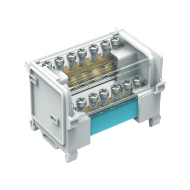 Блок распределения многополюсный 2 полюса, 100А 2/50кв.мм, 7/25кв.мм