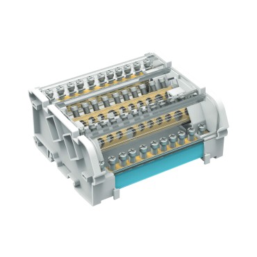 Блок распределения многополюсный 4 полюса, 125А 3/50кв.мм, 11/25кв.мм