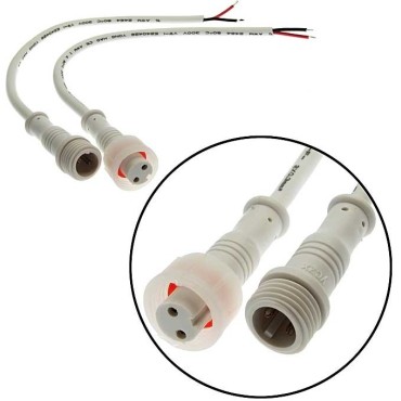 Разъем герметичный кабельный (штекер-гнездо) , 2 контакта, IP67, 5 А, 250 В, белый BLHK12-2PW