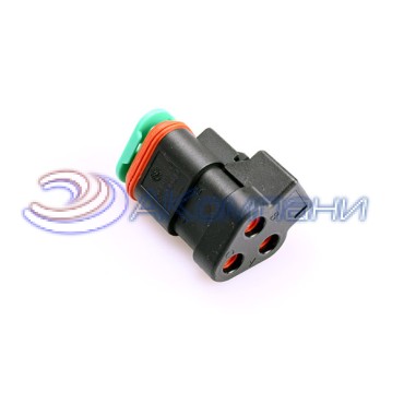 DT06-3S-EP09 Корпус разъема 3P DT PLUG, ENH SEAL RET, END CAP, BLACK