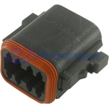 DT068SA-CE10, Разъем, Thin Wall, Black, DT, Plug, 8 Ways, DT Series Socket Contacts