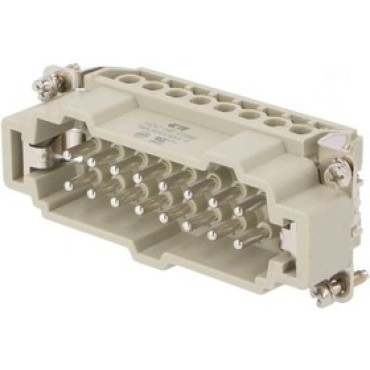 HE-016-M, Разъем HDC, "папа", HE, 16 контактов, 16+PE, 16А, 500В