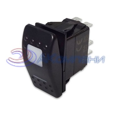 SF50713-3-A6BW Переключатель типа Carling, 12-24В ON-OFF-ON с белой подсветкой
