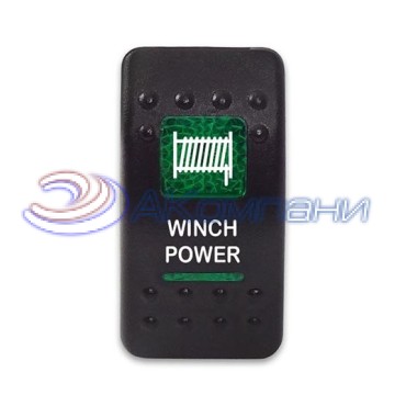 SF50713-6-4P-A6BG-04 Переключатель типа Carling, 12-24В ON-OFF «Winch Power» с зелёной подсветкой 4 контакта