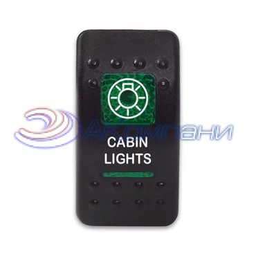 SF50713-6-4P-A6BG-11 Переключатель типа Carling, 12-24В ON-OFF «Cabin Lights» с зелёной подсветкой 4 контакта