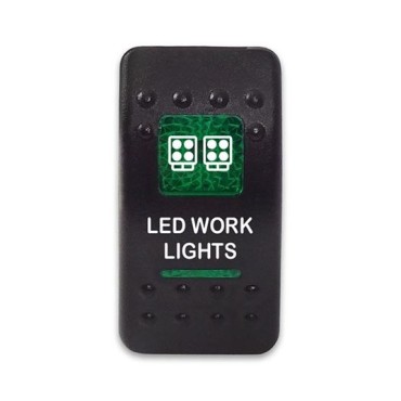 SF50713-6-4P-A6BG-12 Переключатель типа Carling, 12-24В ON-OFF «LED Work Lights» с зелёной подсветкой 4 контакта