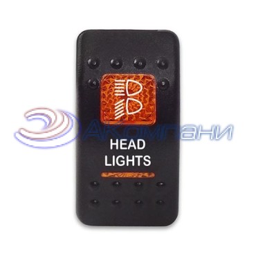 SF50713-6-4P-A6BO-13 Переключатель типа Carling, 12-24В ON-OFF «Head Lights» с оранжевой подсветкой 4 контакта