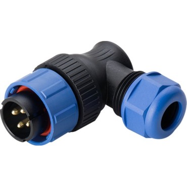 Кабельная вилка угловая герметичная 4 контакта, диаметр 7-12мм SP2116/P4