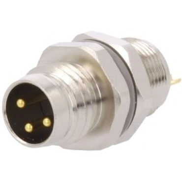 T4032014031-000, Разъем M8, "папа", PIN: 3, на панель, гайка сзади, гнездо, IP67, 60В