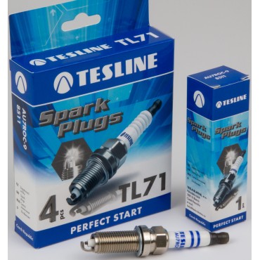 Свечи зажигания TESLINE TL71 для автомобилей LADA Largus/Granta двиг.11182, Vesta двиг. H4M (AU7ROC-9) комплект 4 шт.