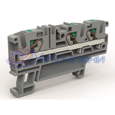 Проходная клемма 3 точки подключения на 4 кв.мм (замена на VPR-4-TWIN-GY)