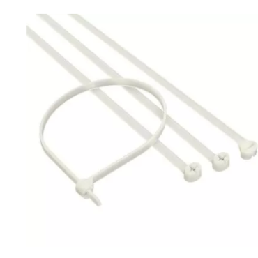 Хомут P6.6 с двойным замком, белый 4,8x370