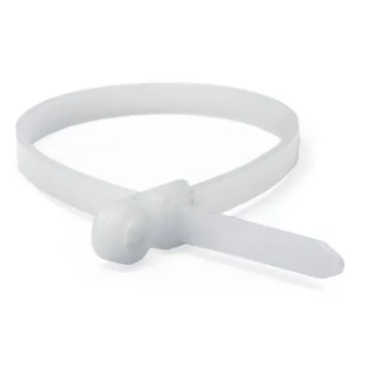 Хомут P6.6 с монтажным отверстием M4, белый 2,5x150