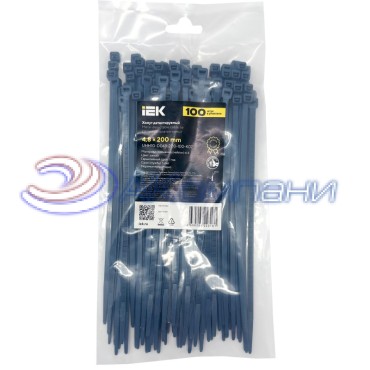 Хомут IEK P6.6 детектируемый синий 4,8х370мм, 100шт/упак UHH10-D048-370-100-K07