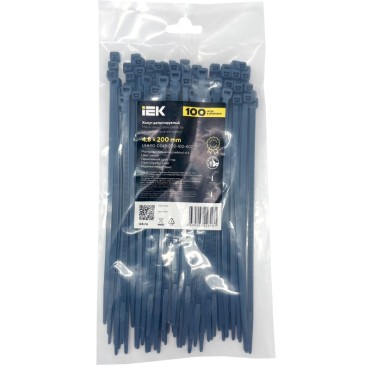 Хомут IEK P6.6 детектируемый синий 4,8х200мм, 100шт/упак UHH10-D048-200-100-K07