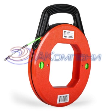 Протяжка из монолитной спирально закрученной полиэстровой нити с фиксированными наконечниками в пластиковой кассете PET-1-4.0/10K