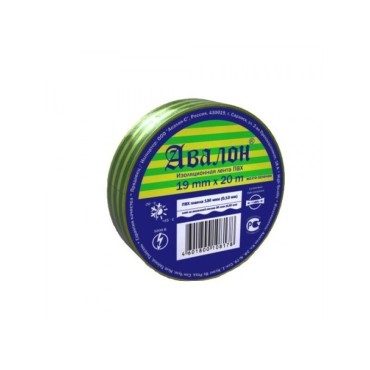 Изолента ПВХ Авалон 19мм х 20м желто-зеленая