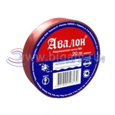 Изолента ПВХ Авалон 19мм х 20м красная