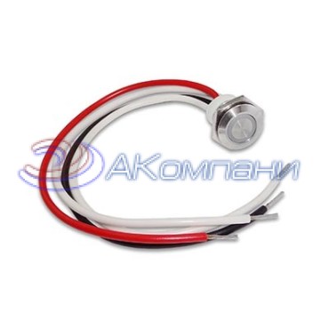 КАВ1-16-Б Кнопка антивандальная (без фиксации) с белой подсветкой 16мм (Энергомаш)