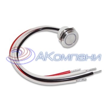 КАВ1-19-Б Кнопка антивандальная (без фиксации) с белой подсветкой 19мм (Энергомаш)