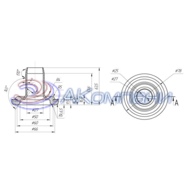 Втулка для монтажа электрожгута из кабины в моторный отсек а/м «Газель-Некст» КР-125