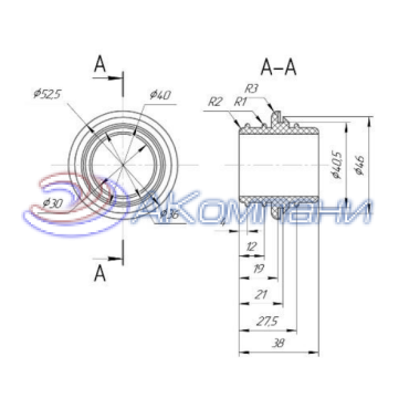 Втулка переходная для соединения чехлов 12147108 и 12147109 а/м "Гранта", "Ниссан-Датсун", "Калина", "Шевроле-Нива" КР-143