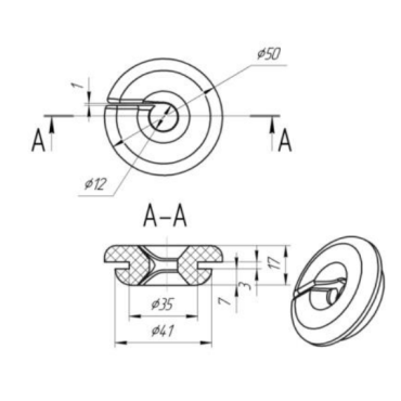 Втулка защитная разрезная для электрожгута задних фонарей а/м "Газель-Некст" КР-212