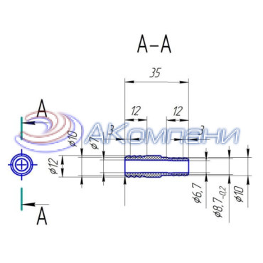 Втулка переходная для соединения трубок ТВ-40 диаметрами 10мм и 12мм КР-215 (аналог 53-3726180)