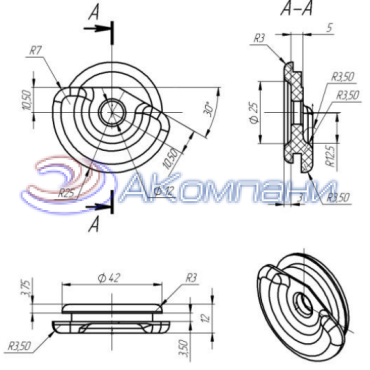 Втулка для электрожгута к заднему фонарю а/м "Соболь" КР-217