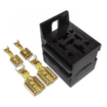 Колодка реле с контактами (2шт-9,5мм, 2шт- 6.3мм) КРК4