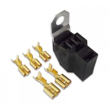 Колодка реле с контактами (3шт-4,8мм; 2шт- 6.3мм) КРм5