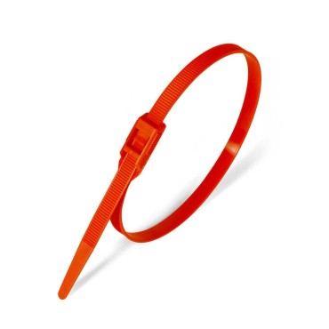 Кабельная стяжка нейлоновая разъемная с горизонтальным замком красная КСГ 8х400