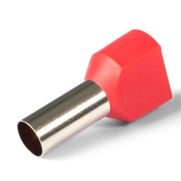 Наконечник штыревой втулочный изолированный, двойной "КВТ" НШВИ(2) 10-14 (КВТ)