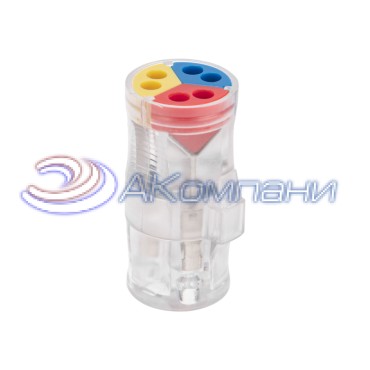 Экспресс-клемма СМК 2273-2x3R проходная разъемная 3 полюса 3х2-проводная 0,5-2,5мм² (блистер 5 шт/уп) REXANT