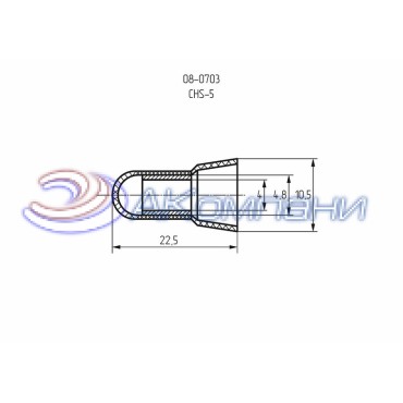 Концевая изолированная заглушка КИЗ-5, ø 4,0 мм (2,5-5,5 мм²) REXANT