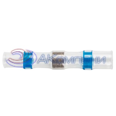 Гильза кабельная изолированная ПК-т 2.5 термоусаживаемая под пайку L-40 мм 1.5-2.5 мм² синяя REXANT