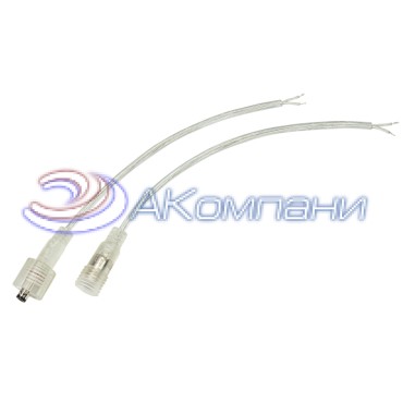 Соединительный кабель 2-контактный (2pin) герметичный (IP67) 2х0.35мм² прозрачный REXANT