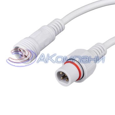 Соединительный кабель 4-контактный (4pin) герметичный (IP67) 4х0.75мм² белый REXANT
