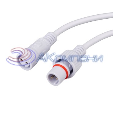 Соединительный кабель 2-контактный (2pin) герметичный (IP67) 2х1,0мм² белый REXANT