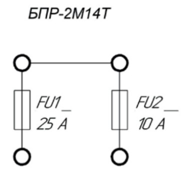БПР-2М14T Ф5.3722.005-16 Блок предохранителей тип Норма, 25А-10А, тропическое исполнение