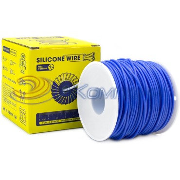 Провод силиконовый медный луженый 24AWG, 0,2 мм2, 50м синий