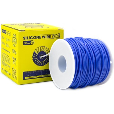 Провод силиконовый медный луженый 24AWG, 0,2 мм2, 50м синий